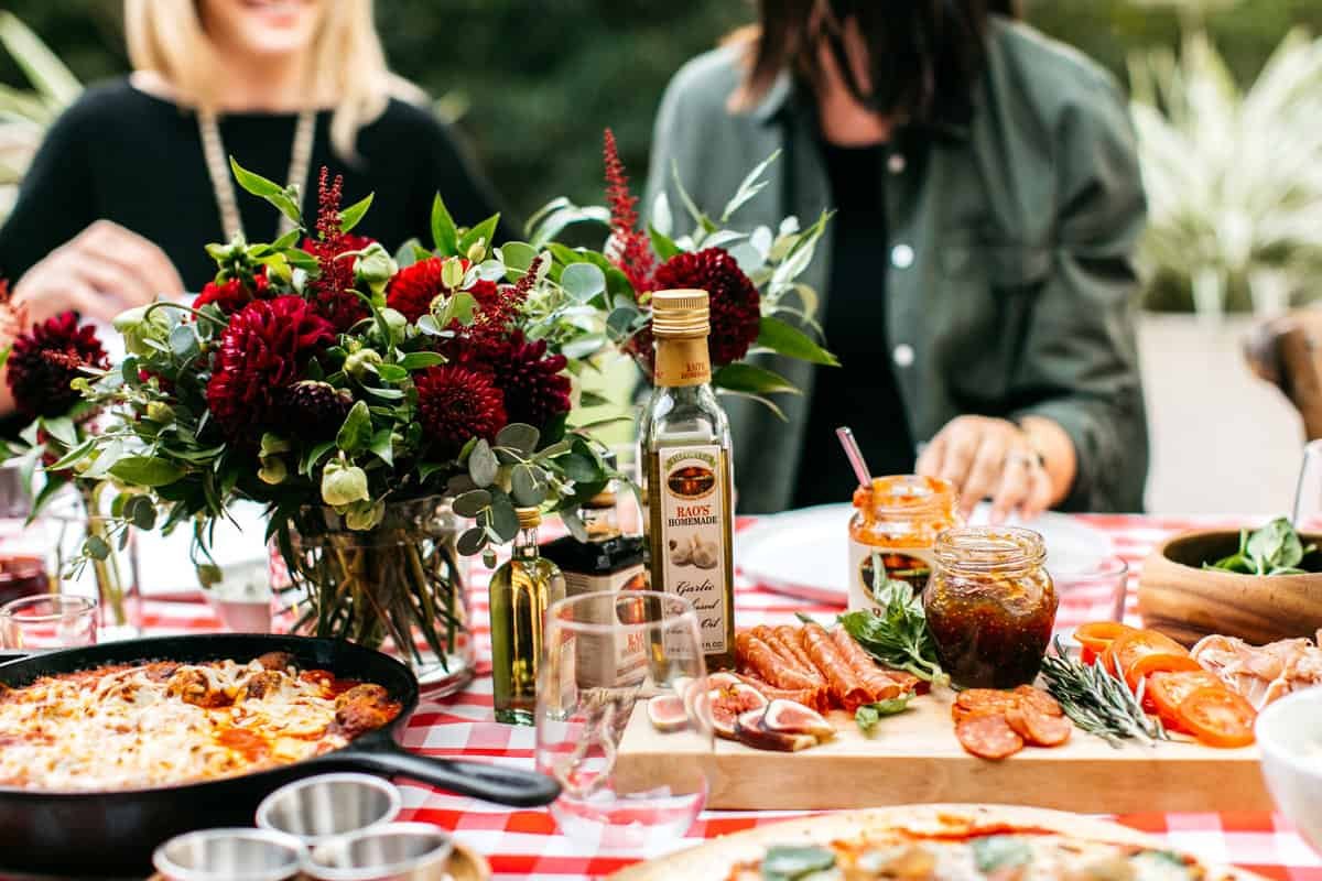 people sitting at a Italian Pizza Party