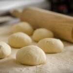 Italian Pizza dough, rolling pin