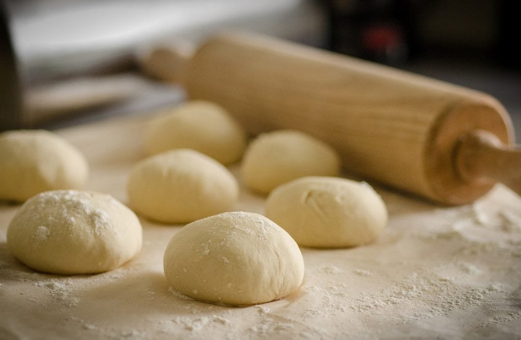 Italian Pizza dough, rolling pin